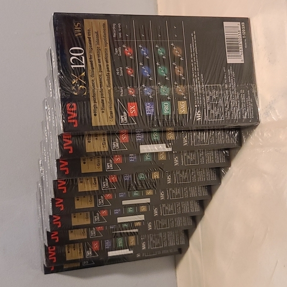 JVC VHS SX T120 Tapes New, Sealed, 9 Tapes - Picture 3 of 3